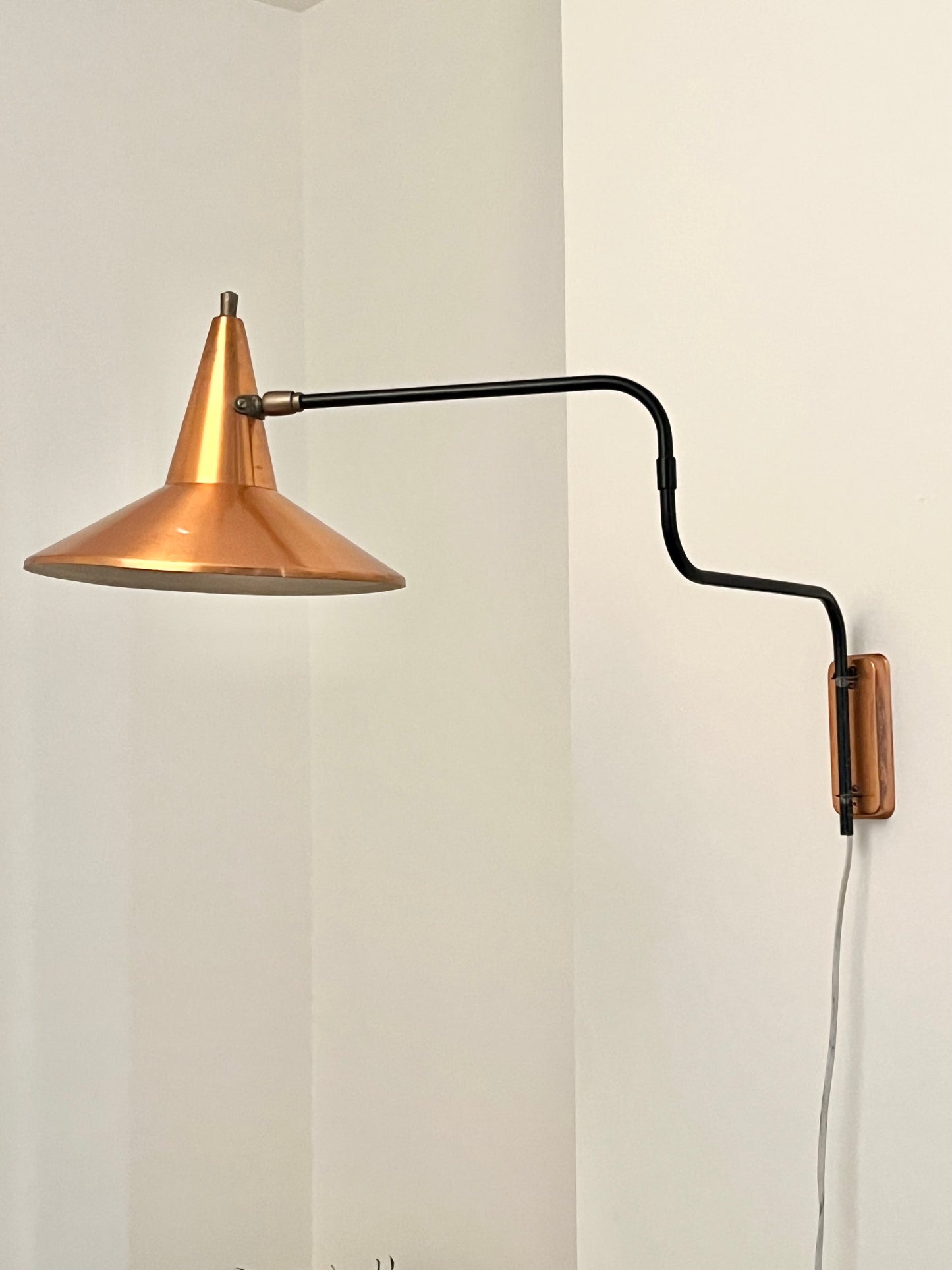 Mid Century Modern Extendable Swing Arm Wall Lamp