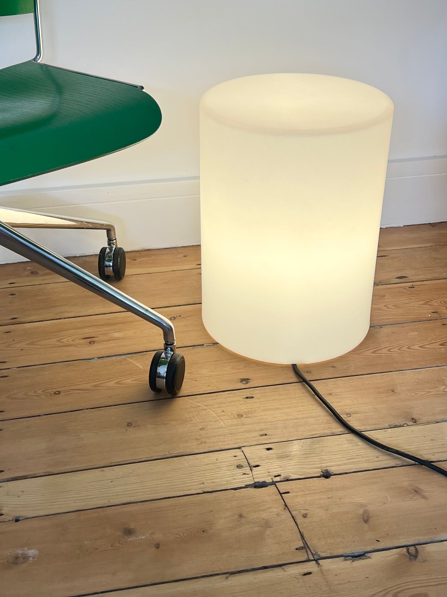Mid Century Drum Cylinder Side Table Floor Lamp