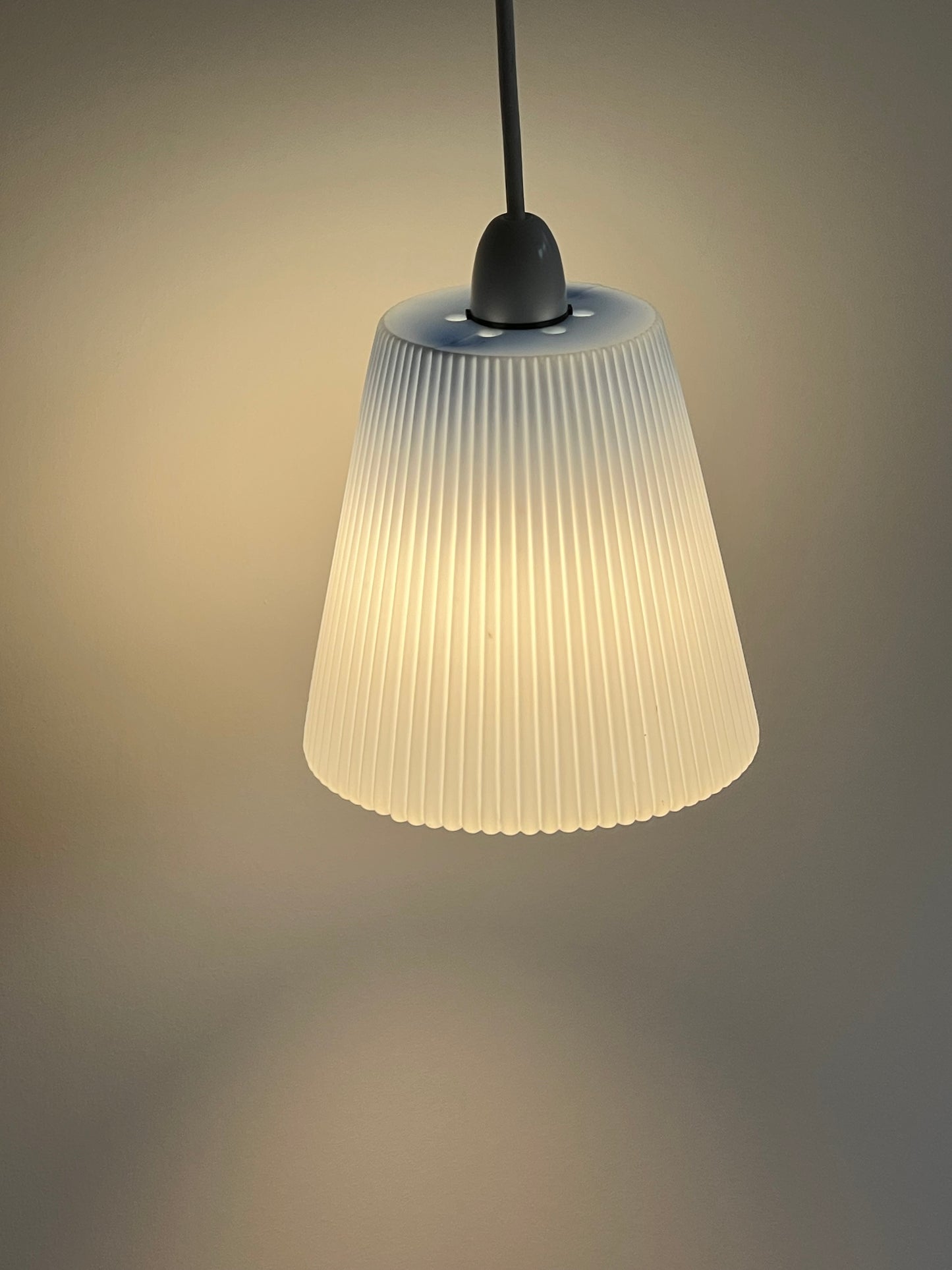 Vintage Mid Century Blue Moulded Plastic Pendant Lampshade