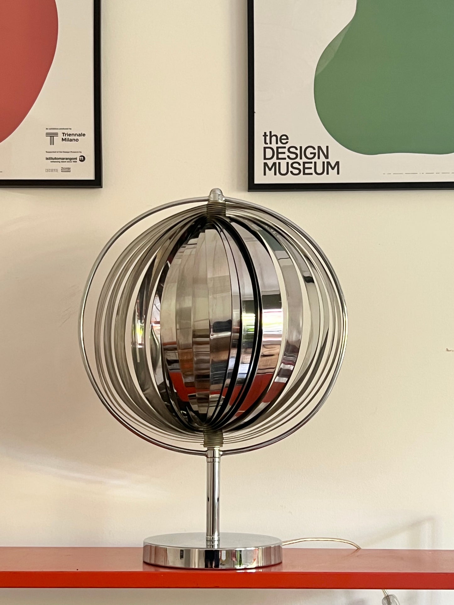 Mid Century Chrome Moon lamp By Kare Design