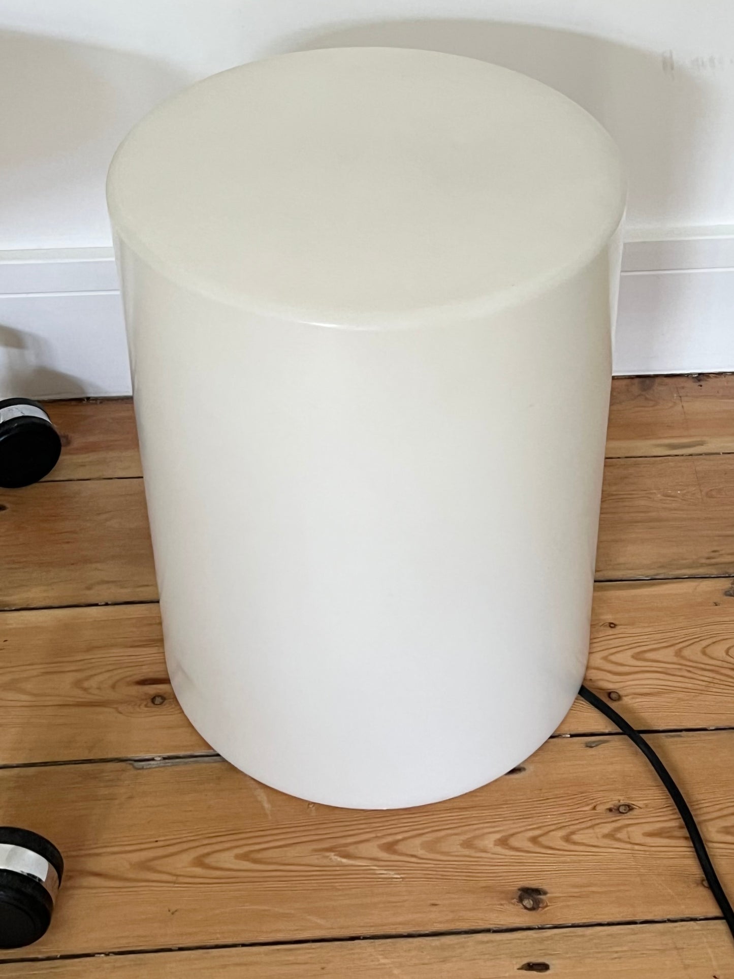 Mid Century Drum Cylinder Side Table Floor Lamp