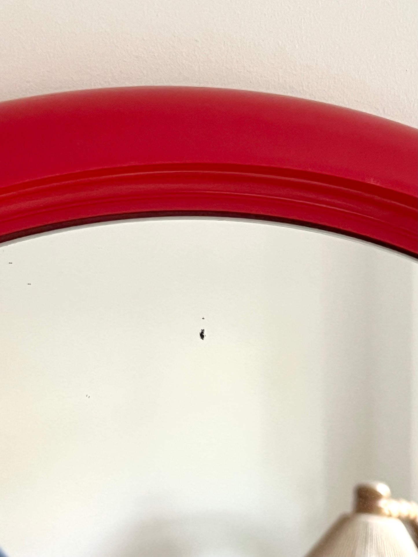 Mid Century Space Age Red Plastic Mirror