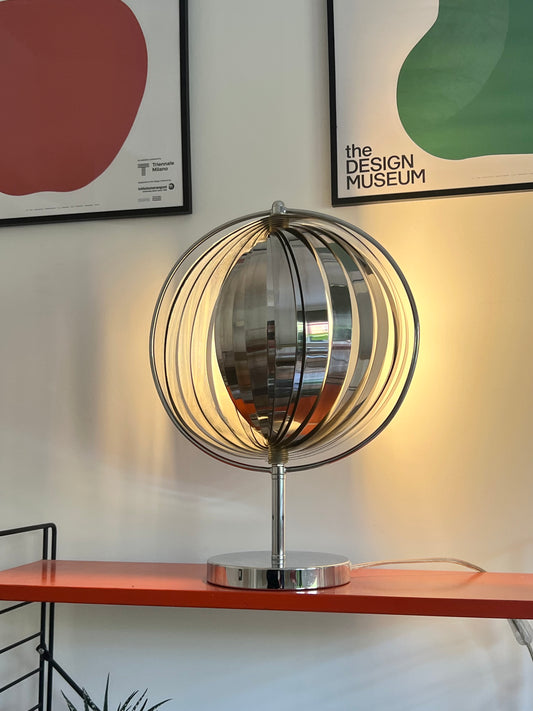 Mid Century Chrome Moon lamp By Kare Design