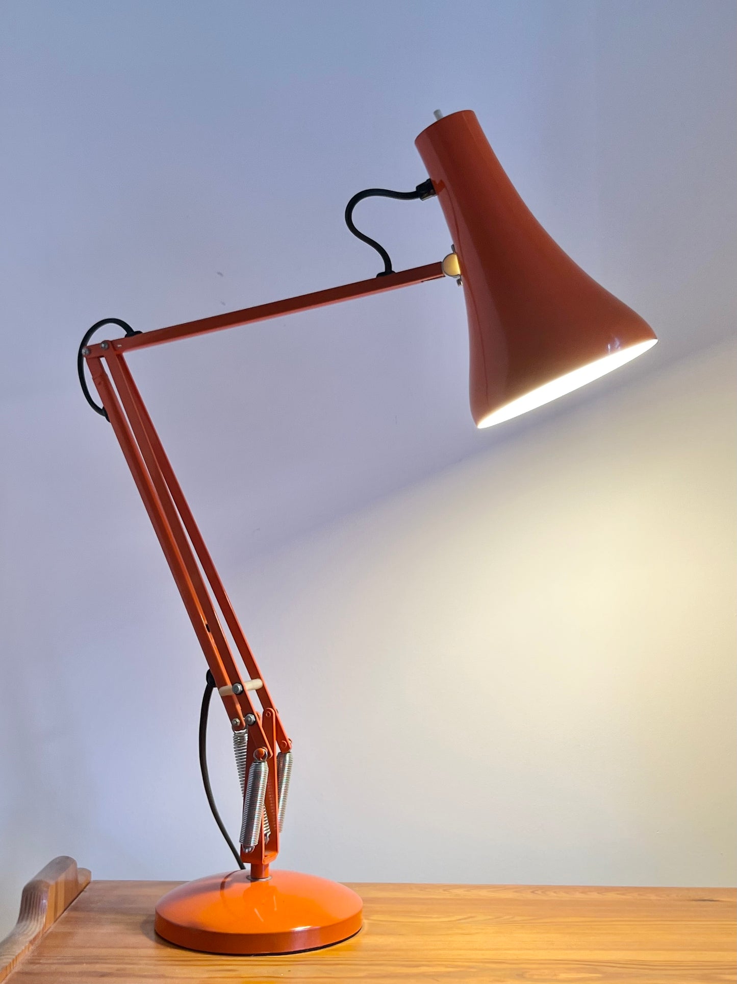Vintage Herbert Terry Anglepoise 90 Orange Desk Lamp