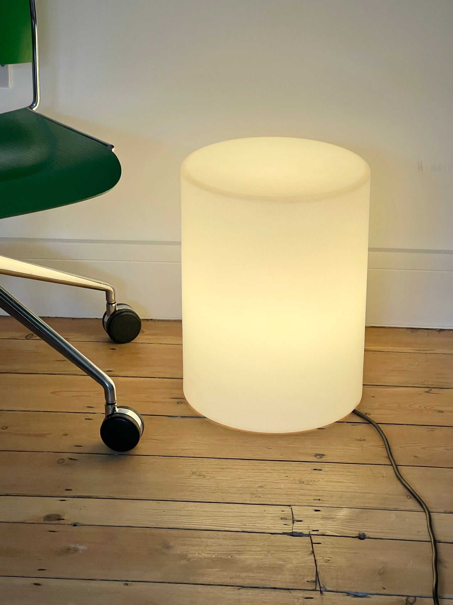 Mid Century Drum Cylinder Side Table Floor Lamp