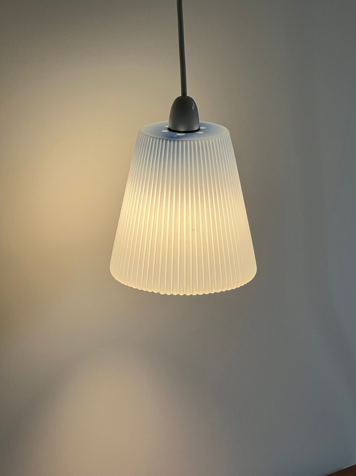 Vintage Mid Century Blue Moulded Plastic Pendant Lampshade