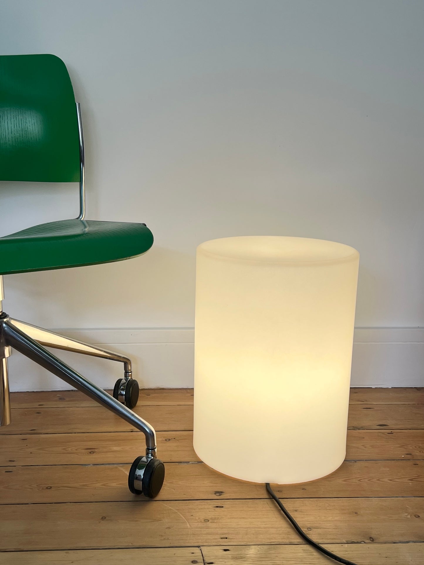 Mid Century Drum Cylinder Side Table Floor Lamp