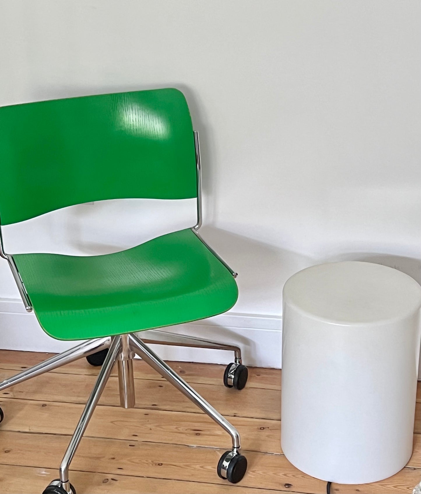 Mid Century Drum Cylinder Side Table Floor Lamp