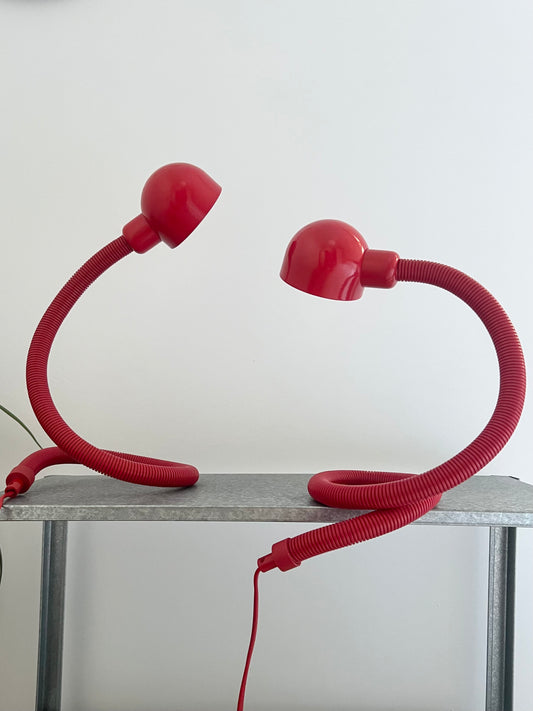 Mid Century Pair of Snake Table Lamps