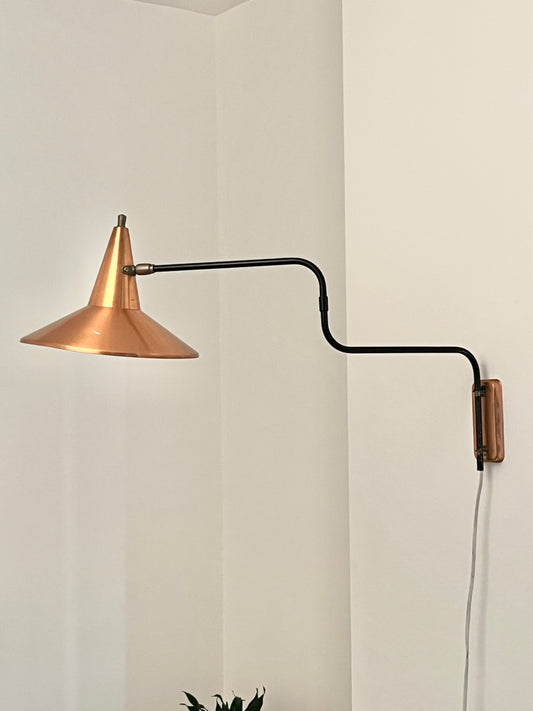 Mid Century Modern Extendable Swing Arm Wall Lamp