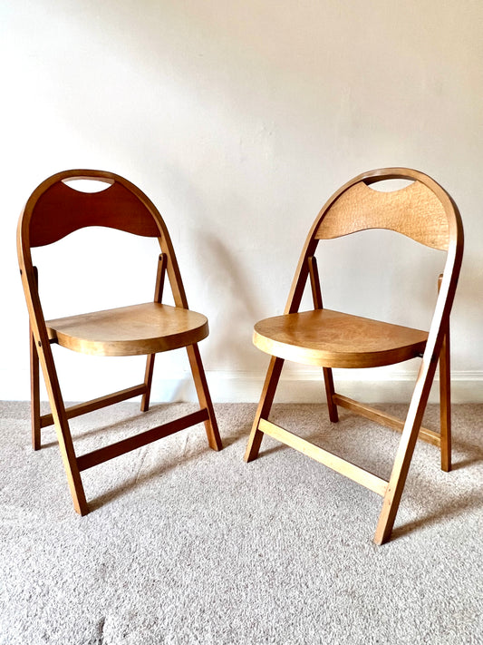 Mid Century Pair of Folding Chairs by STOL Kamnik