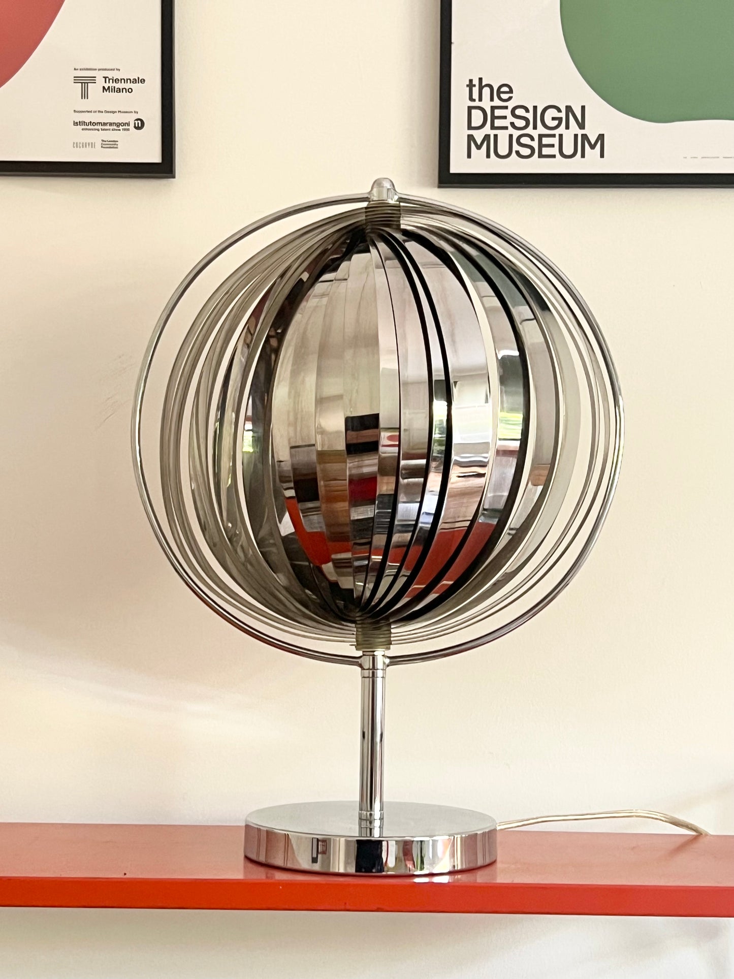Mid Century Chrome Moon lamp By Kare Design