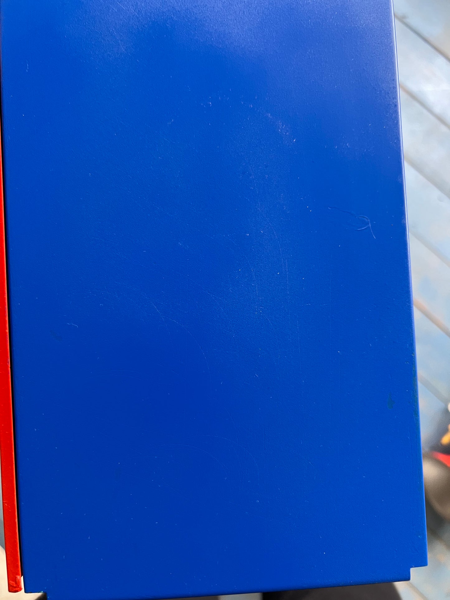 Mid Century Blue & Red Dutch String Shelving Unit