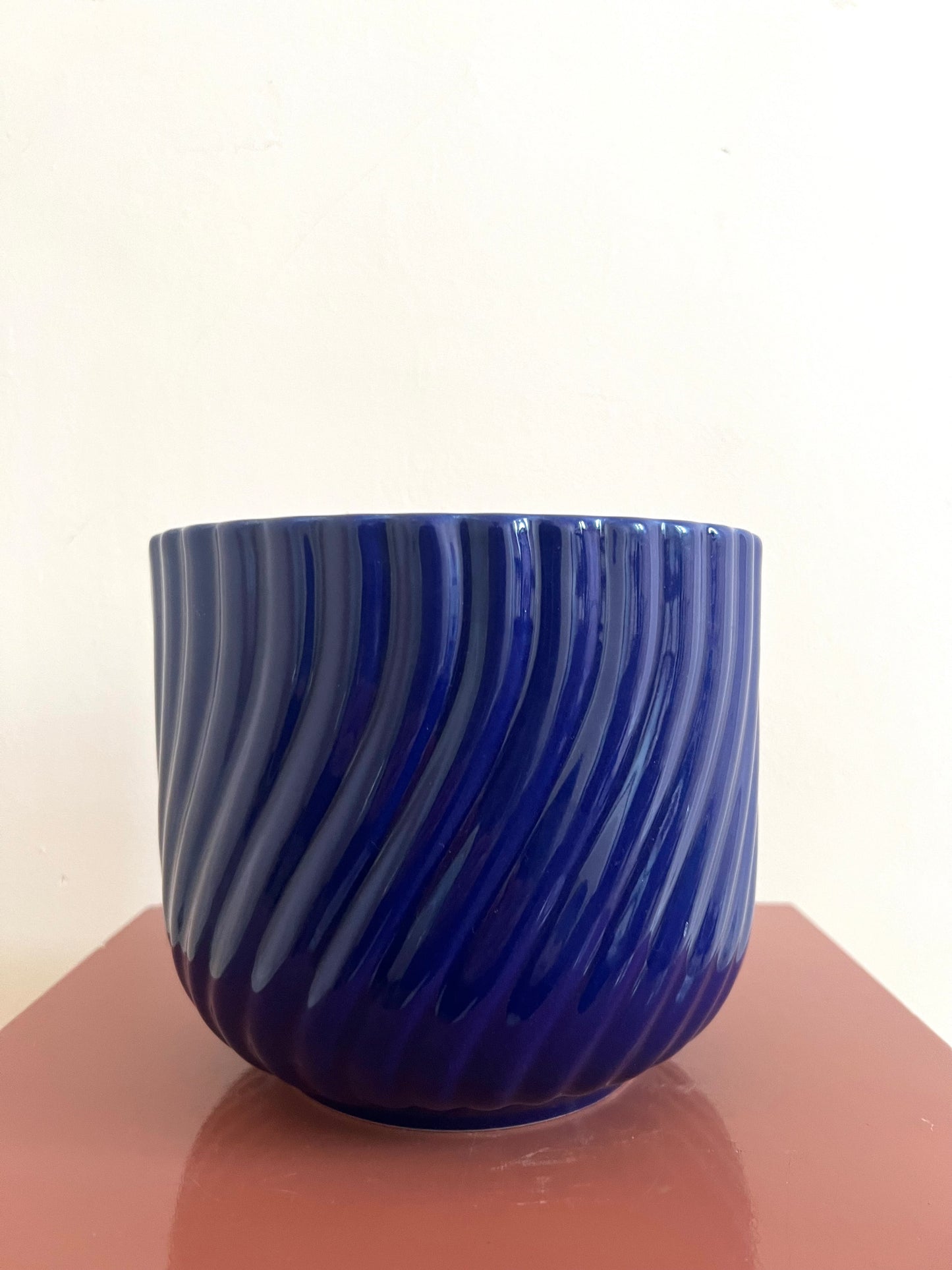 Mid Century Blue West German Style Plant Pot