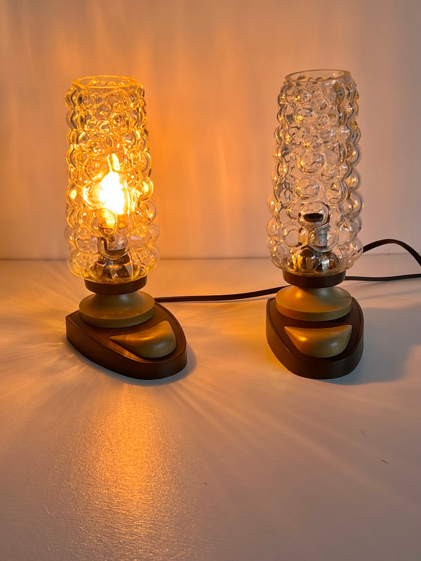 Mid Century Space Age Pair of Bedside Lamps