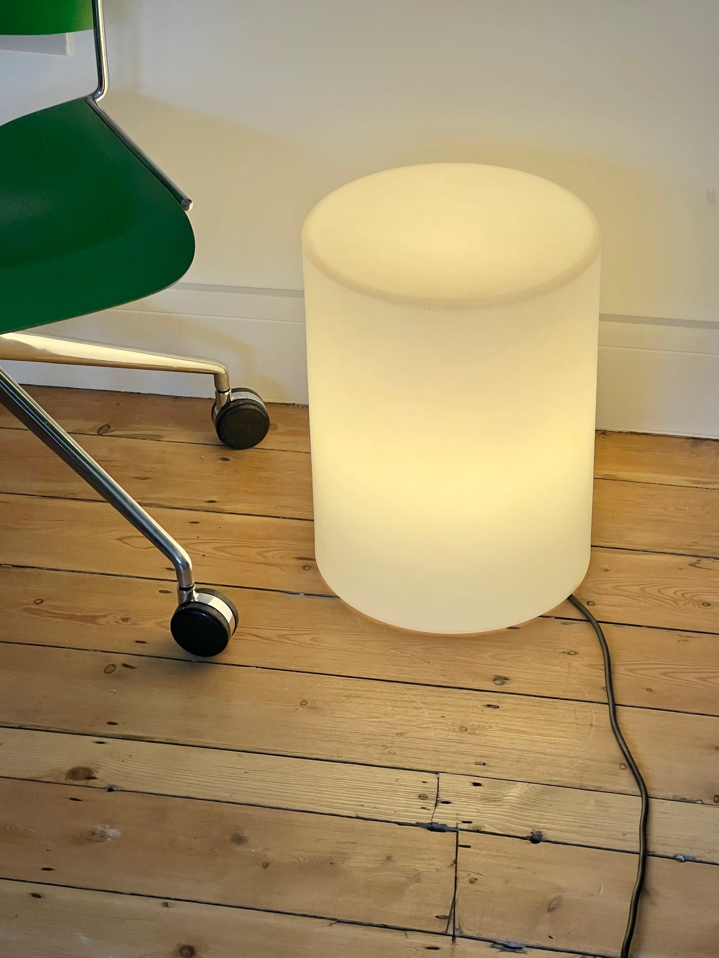 Mid Century Drum Cylinder Side Table Floor Lamp