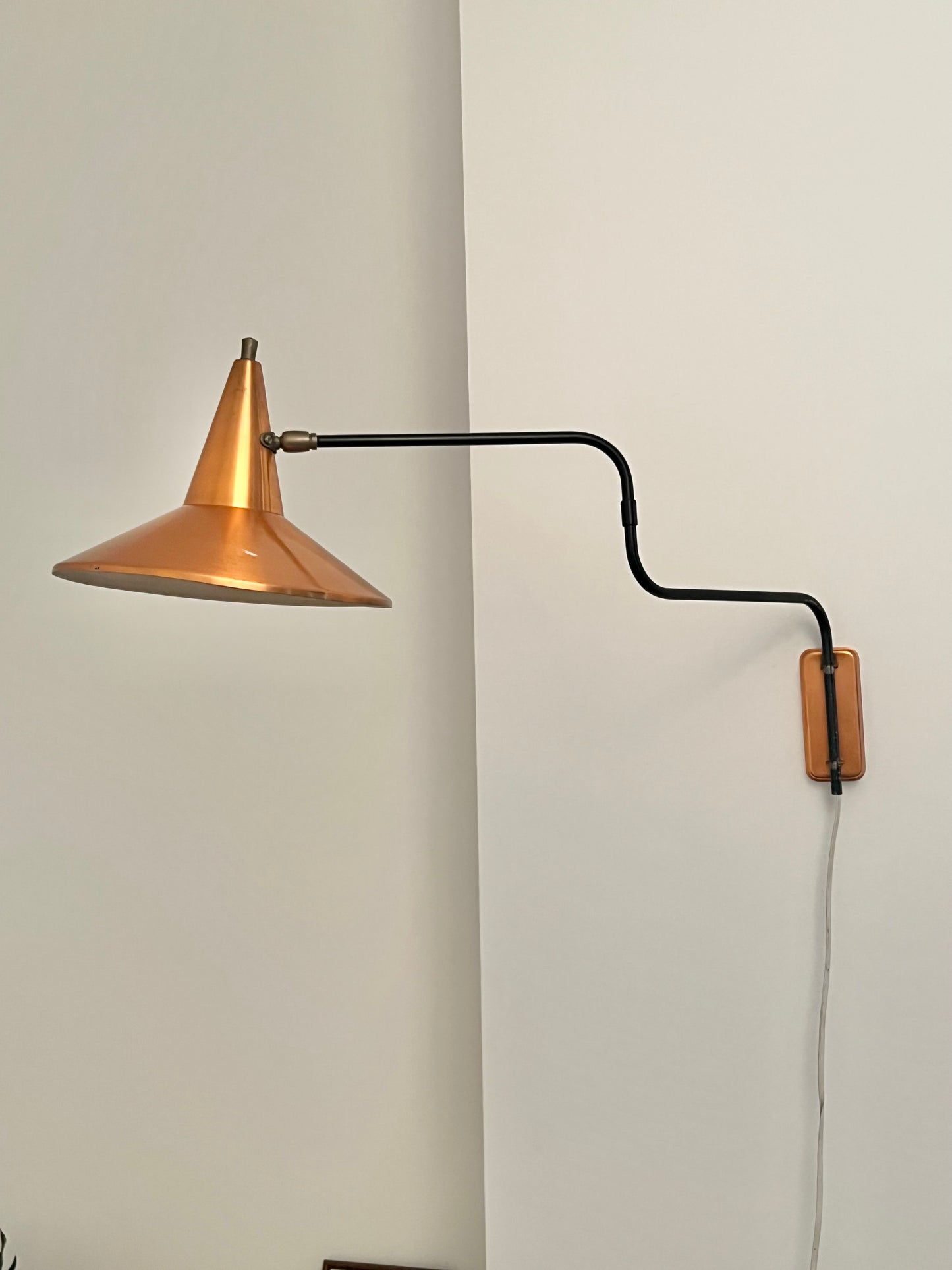 Mid Century Modern Extendable Swing Arm Wall Lamp
