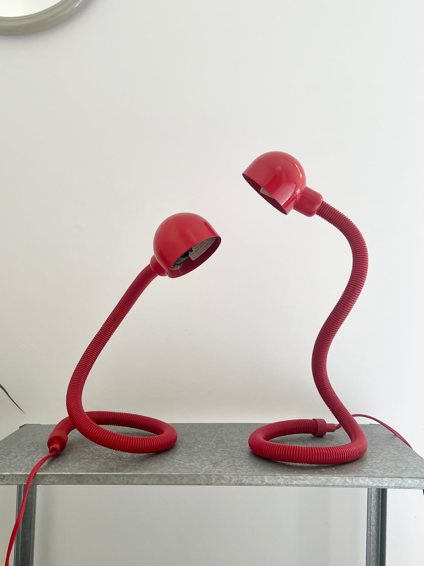 Mid Century Pair of Snake Table Lamps
