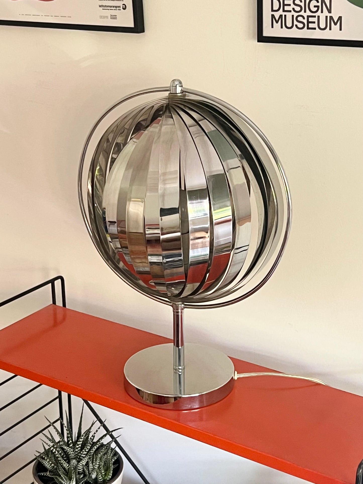 Mid Century Chrome Moon lamp By Kare Design