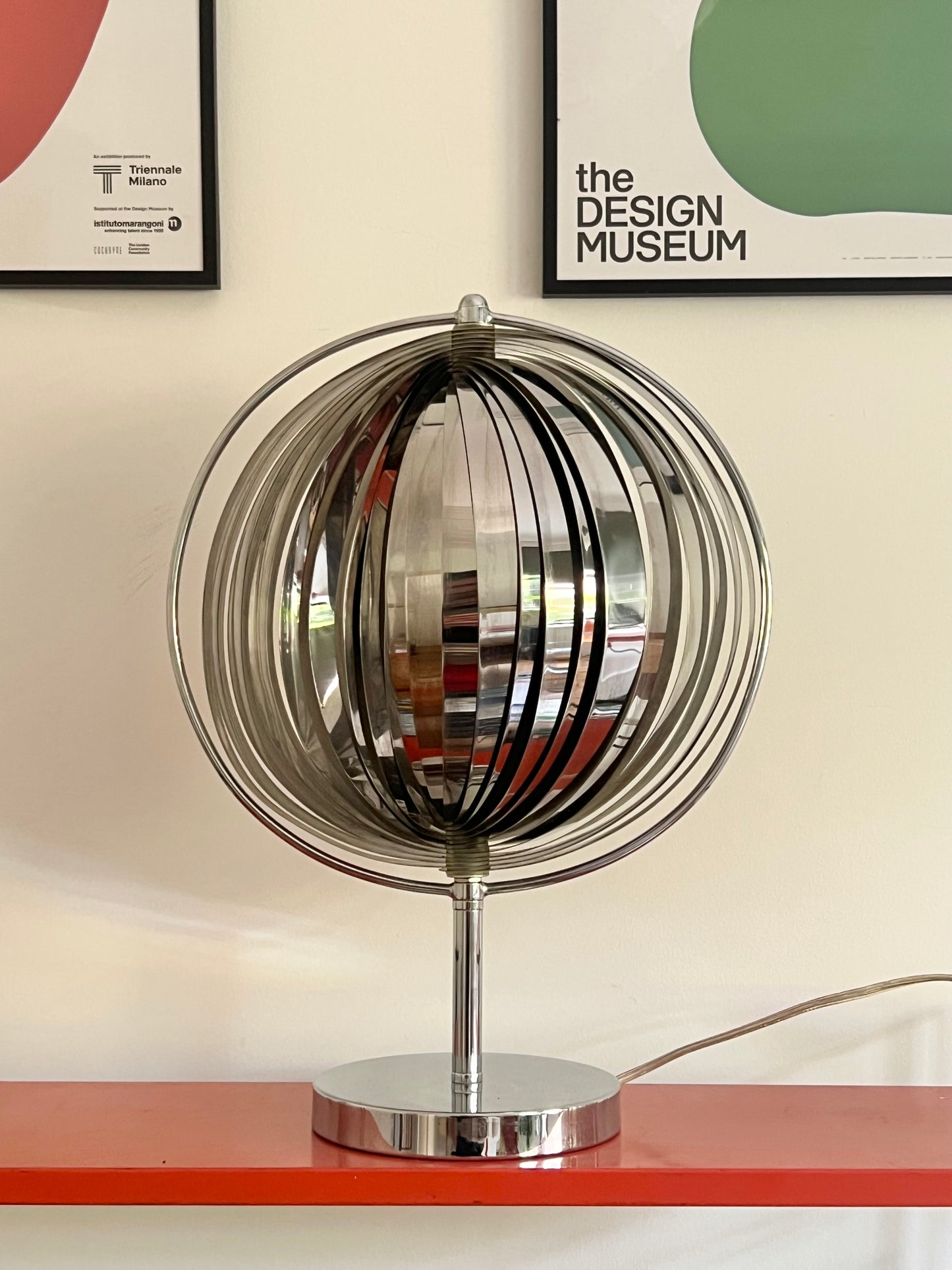 Mid Century Chrome Moon lamp By Kare Design