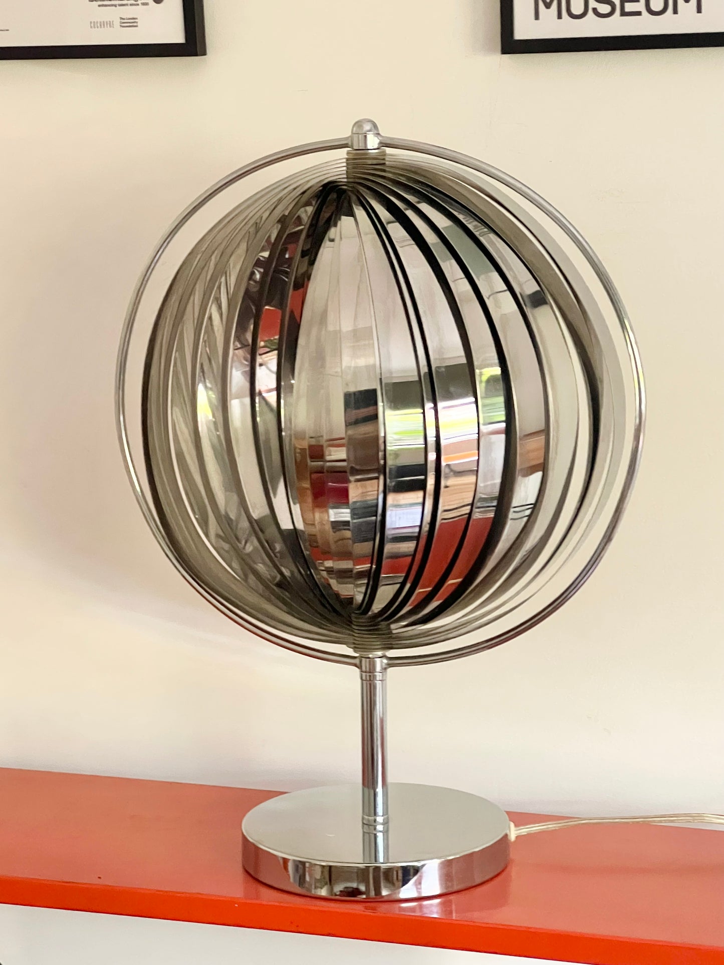 Mid Century Chrome Moon lamp By Kare Design