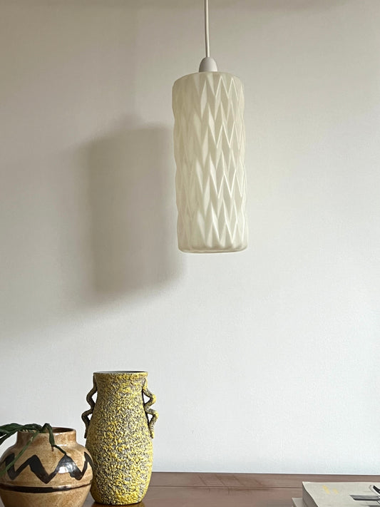 Vintage Mid Century Moulded Plastic Pendant Lampshade