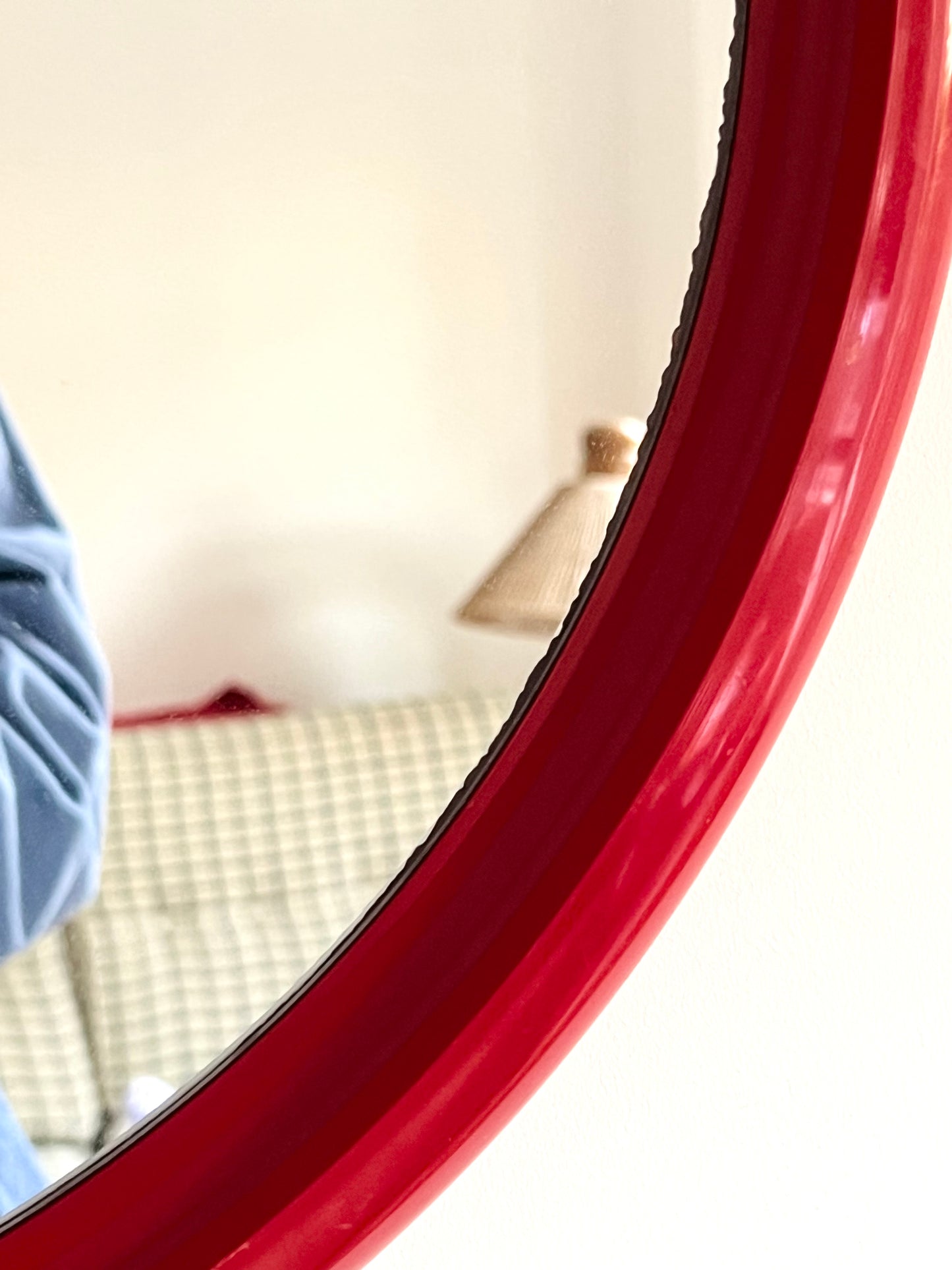 Mid Century Space Age Red Plastic Mirror