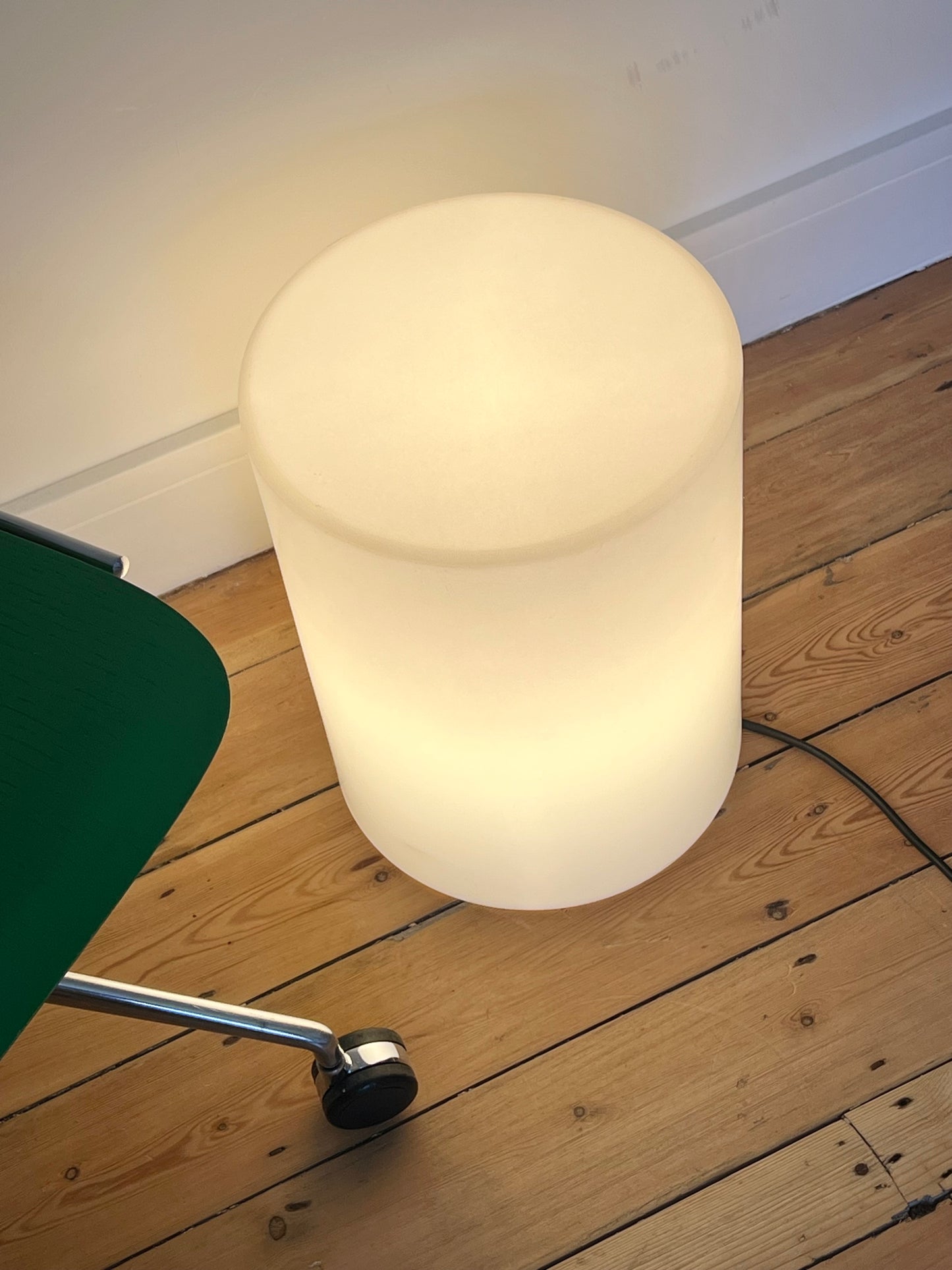 Mid Century Drum Cylinder Side Table Floor Lamp