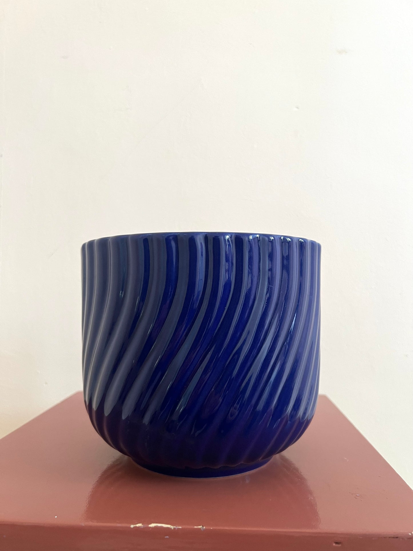 Mid Century Blue West German Style Plant Pot