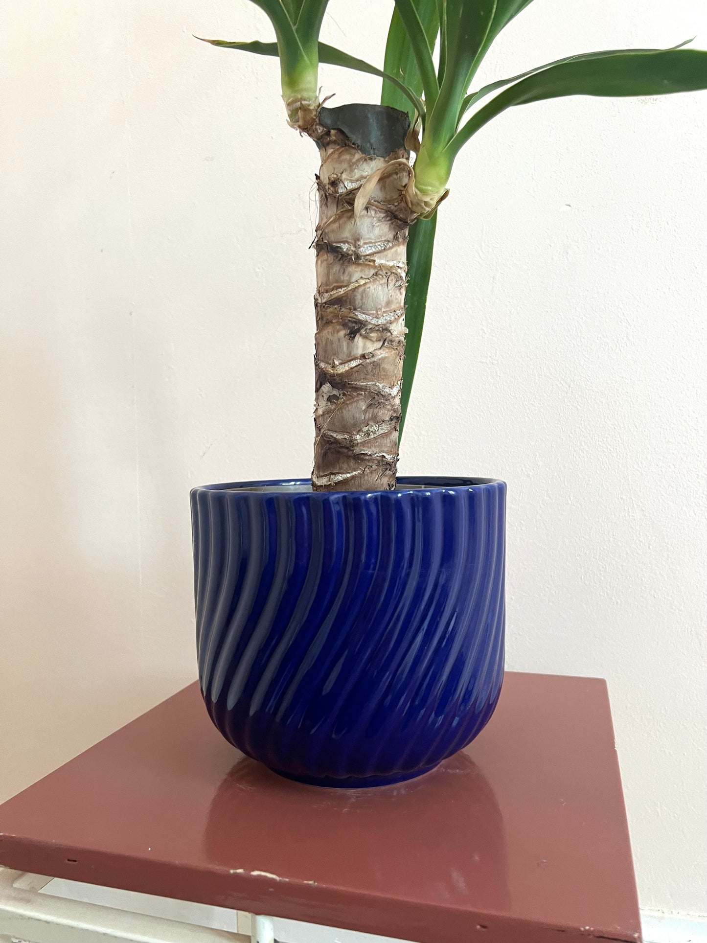 Mid Century Blue West German Style Plant Pot