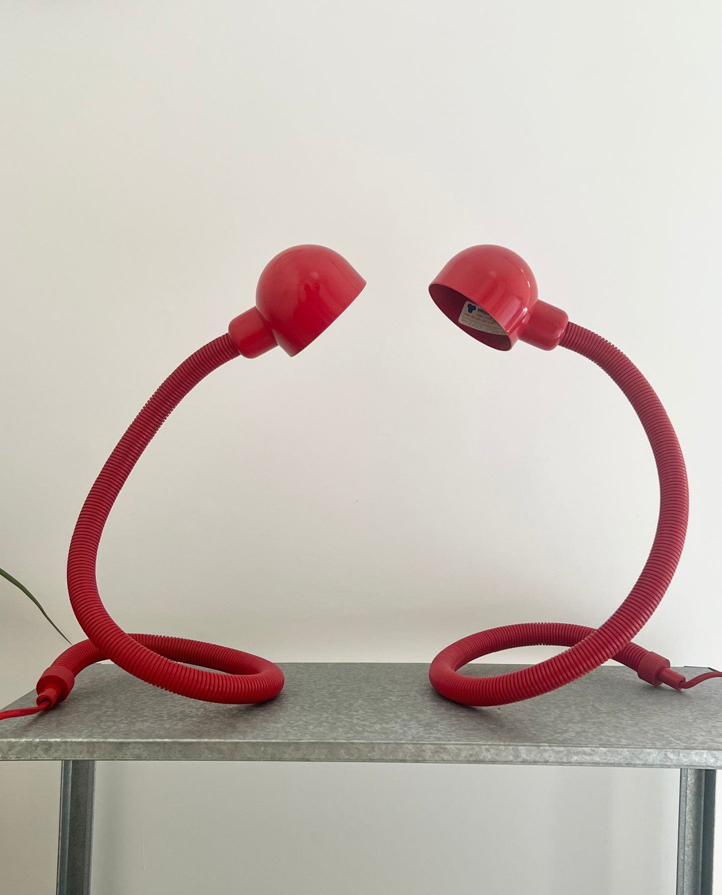 Mid Century Pair of Snake Table Lamps