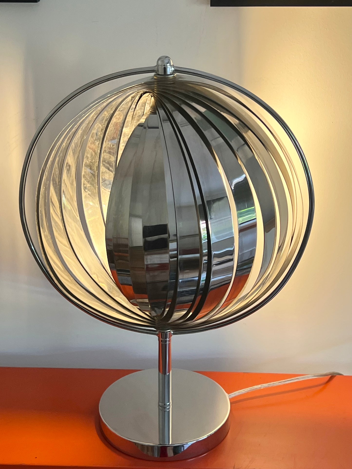 Mid Century Chrome Moon lamp By Kare Design