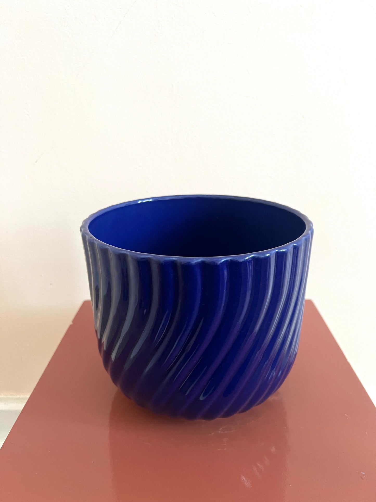 Mid Century Blue West German Style Plant Pot
