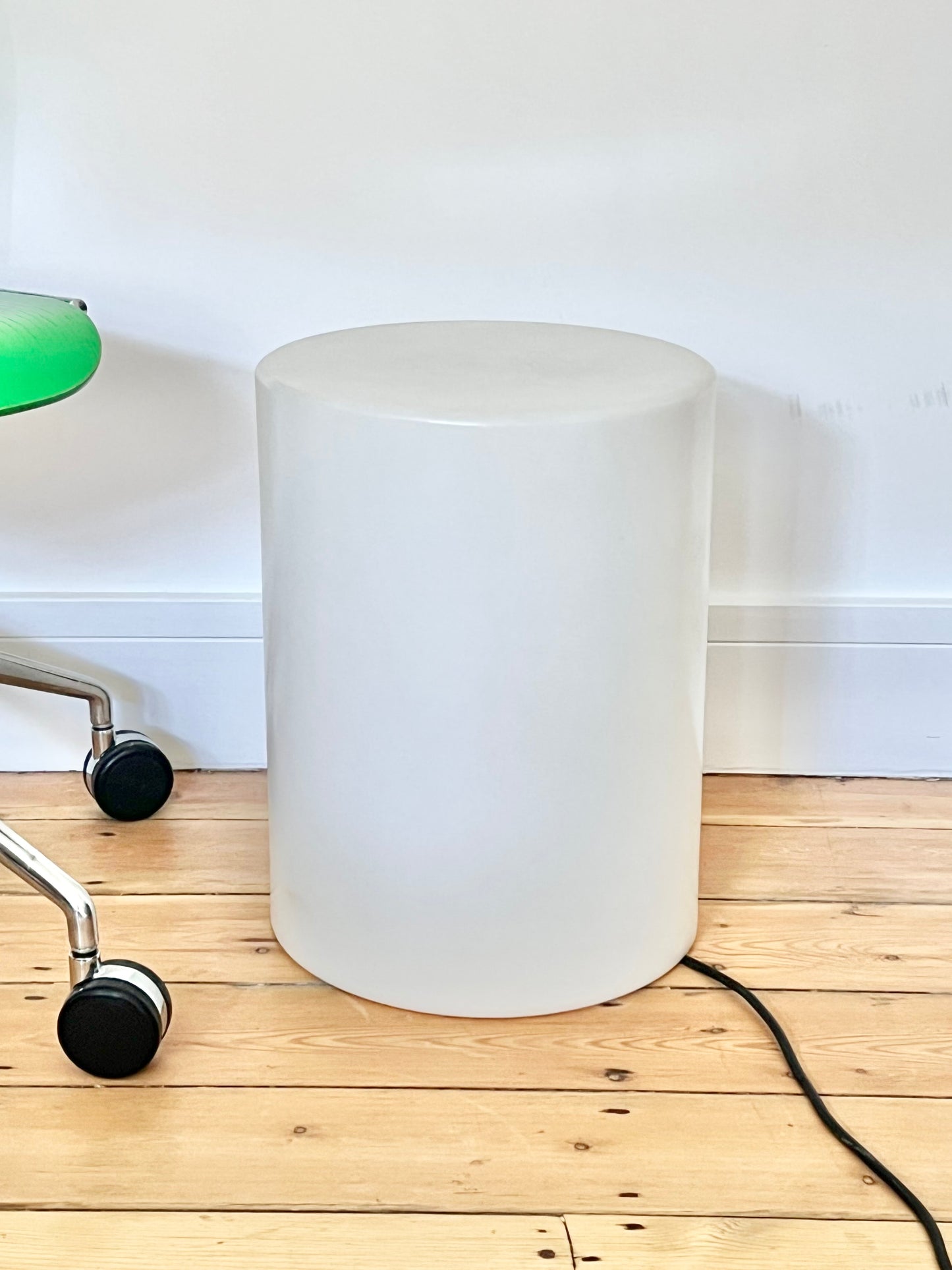 Mid Century Drum Cylinder Side Table Floor Lamp