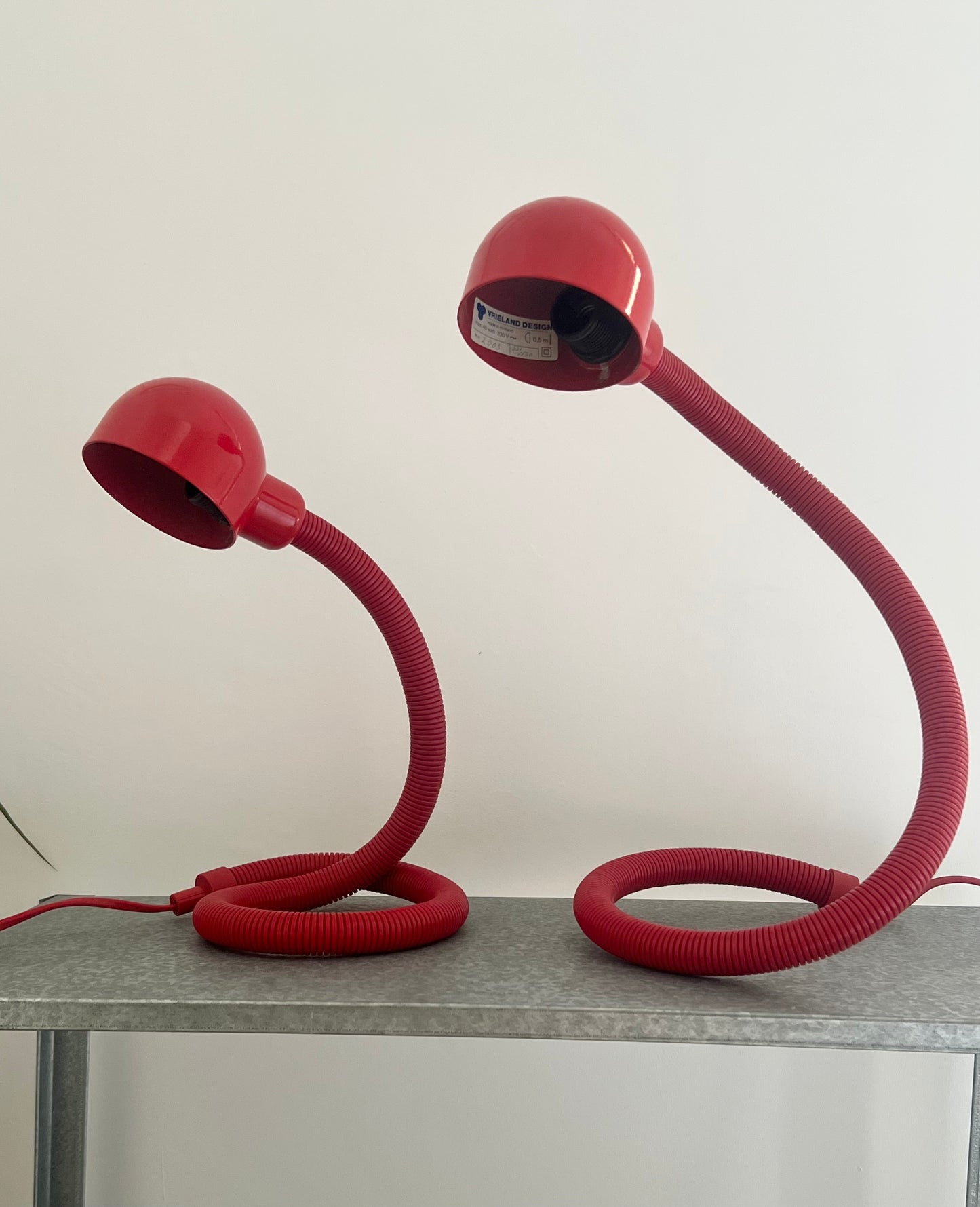 Mid Century Pair of Snake Table Lamps