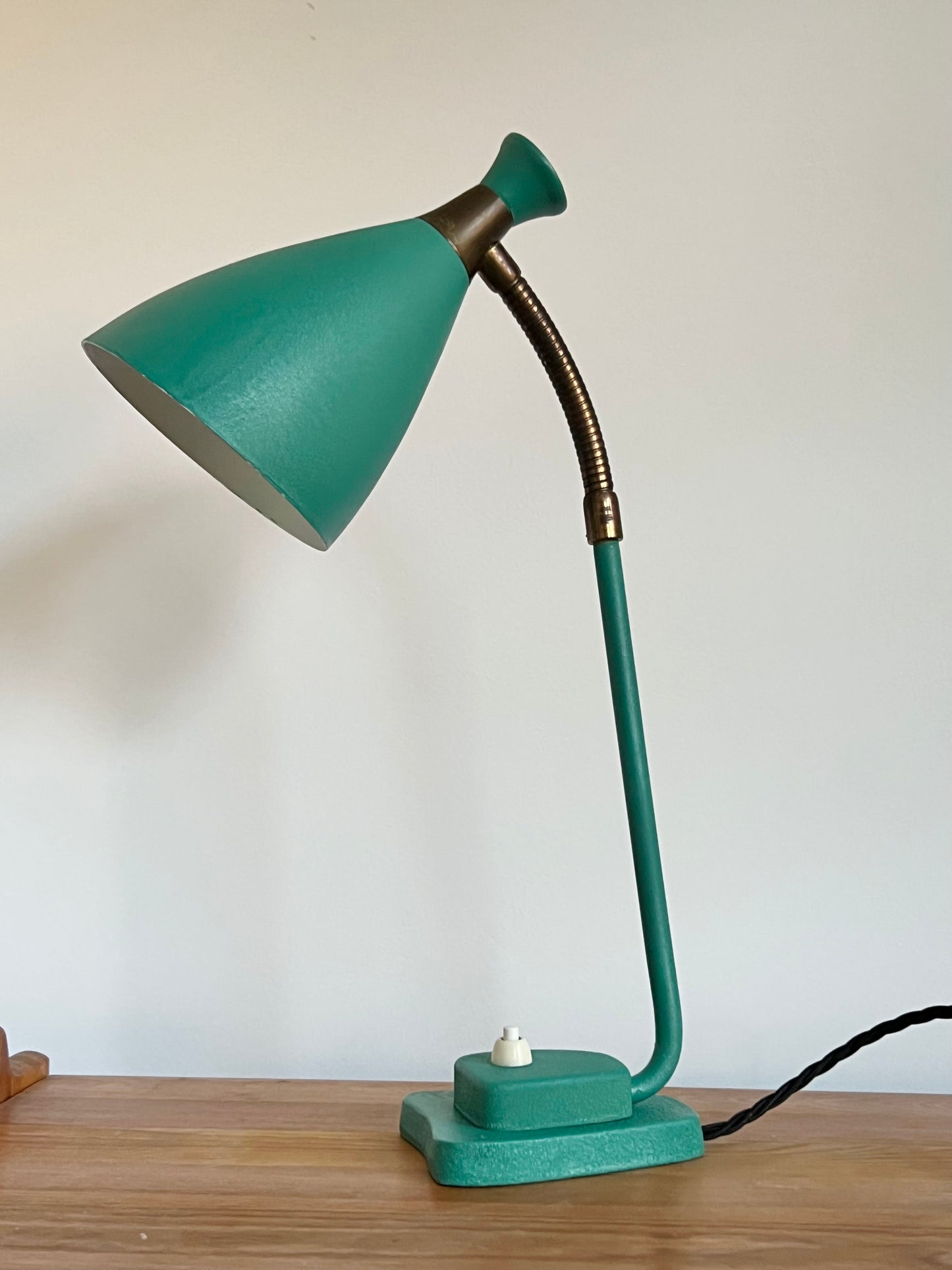 Mid century Turquoise Diabolo Desk Lamp