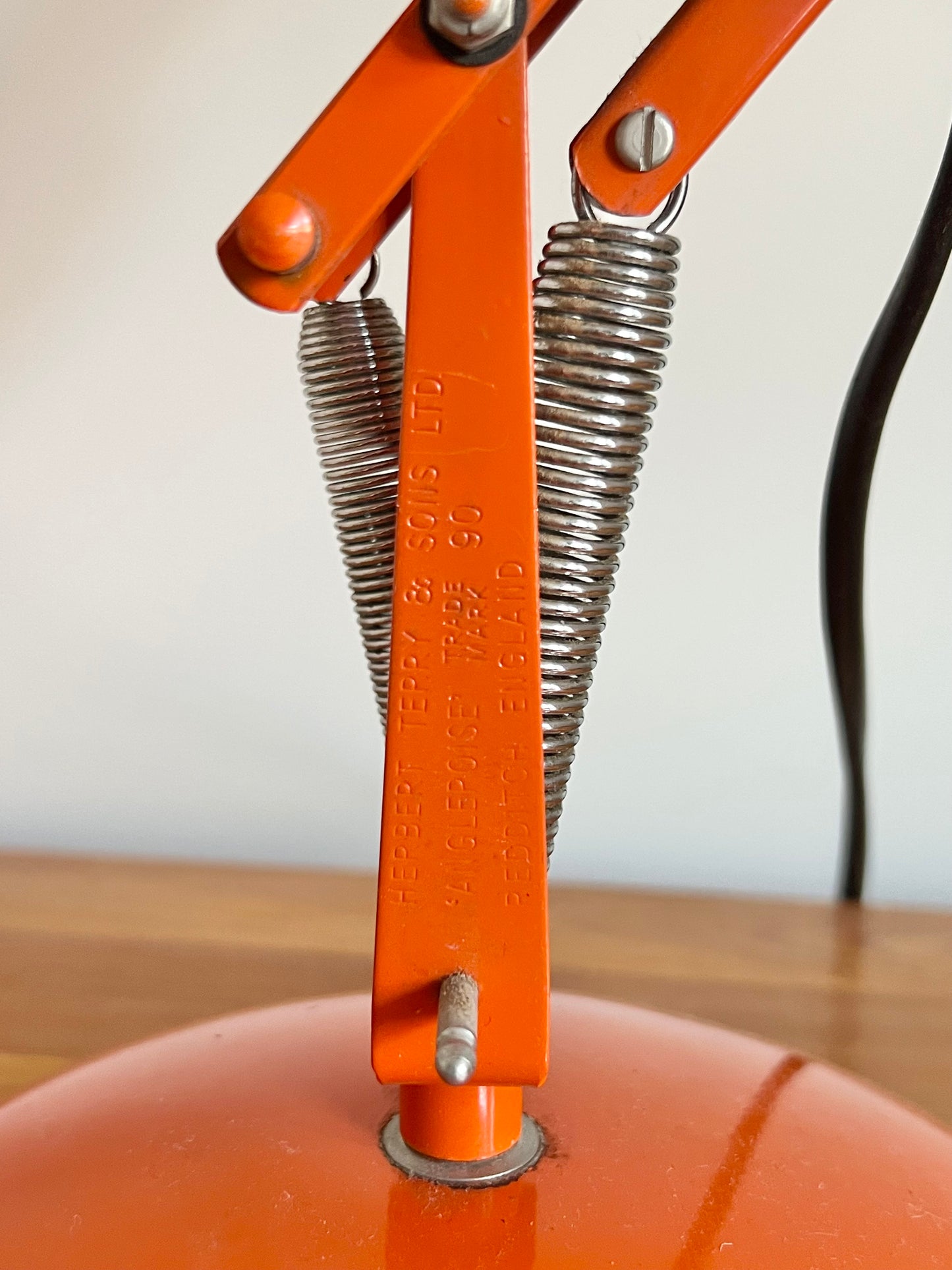 Vintage Herbert Terry Anglepoise 90 Orange Desk Lamp