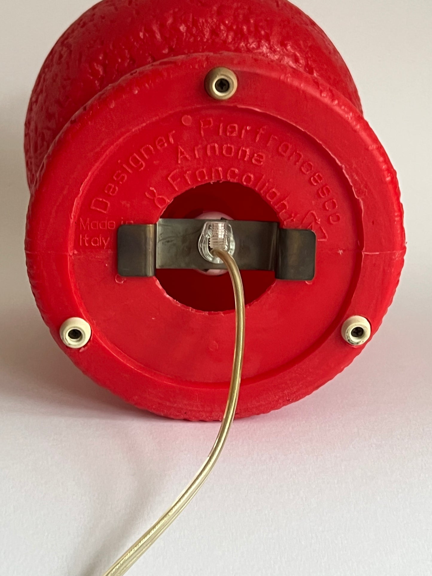 Mid Century Red Champagne Cork Lamp by Pierfrancesco Arnone