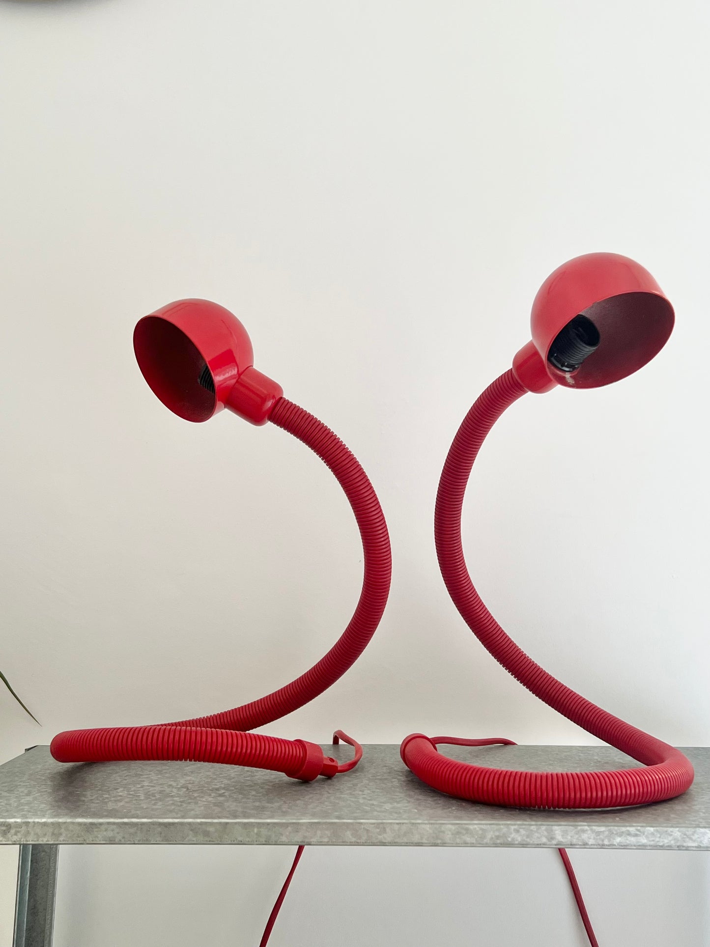 Mid Century Pair of Snake Table Lamps