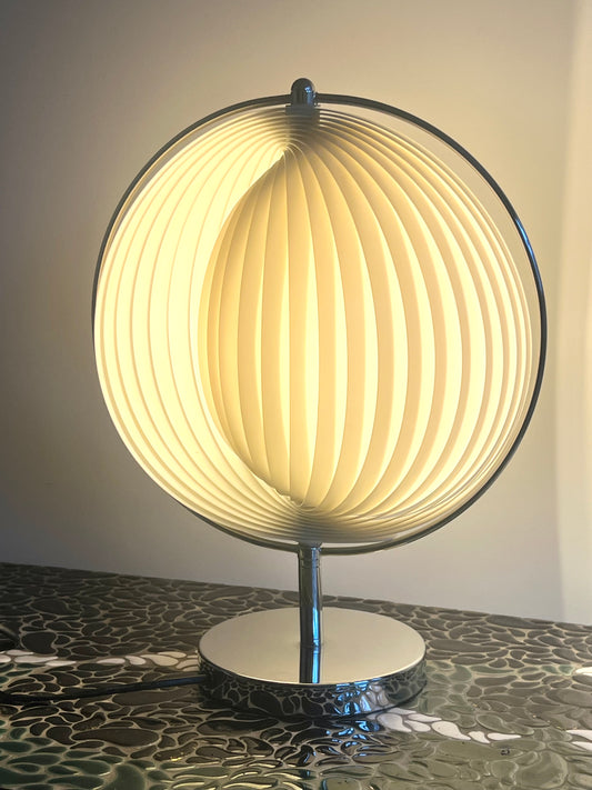 Mid Century White & Silver Moon lamp By Kare Design