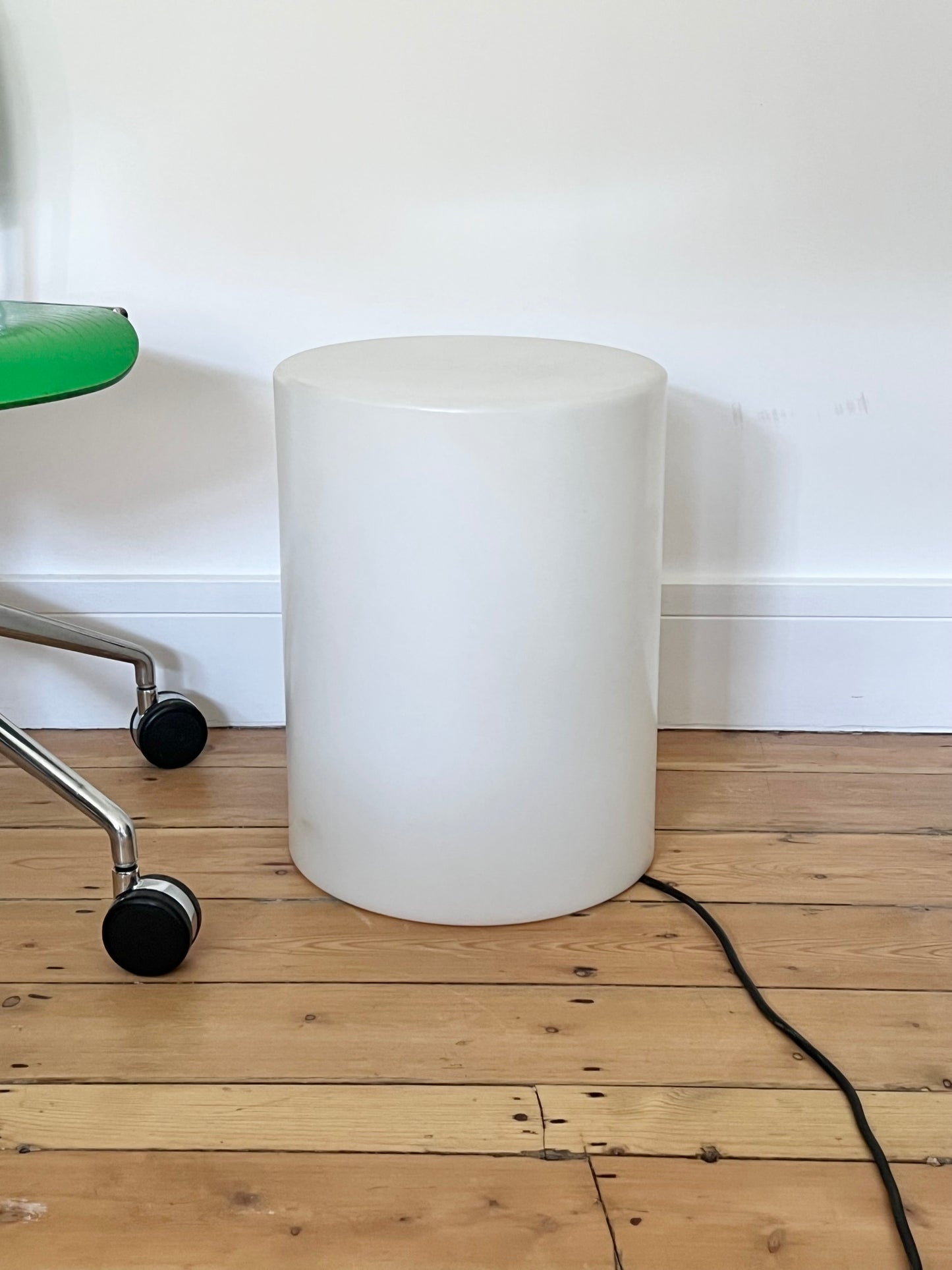 Mid Century Drum Cylinder Side Table Floor Lamp