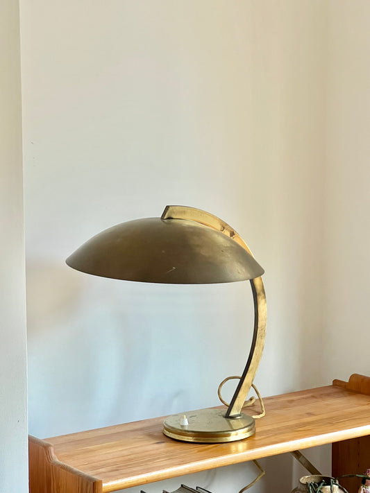 Vintage Art Deco Bauhaus Hillebrand Brass Table Lamp