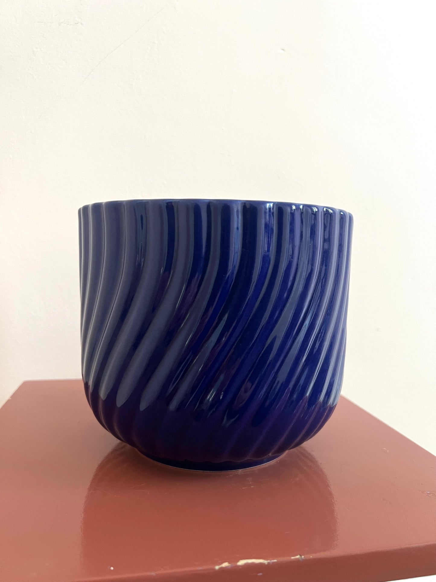 Mid Century Blue West German Style Plant Pot