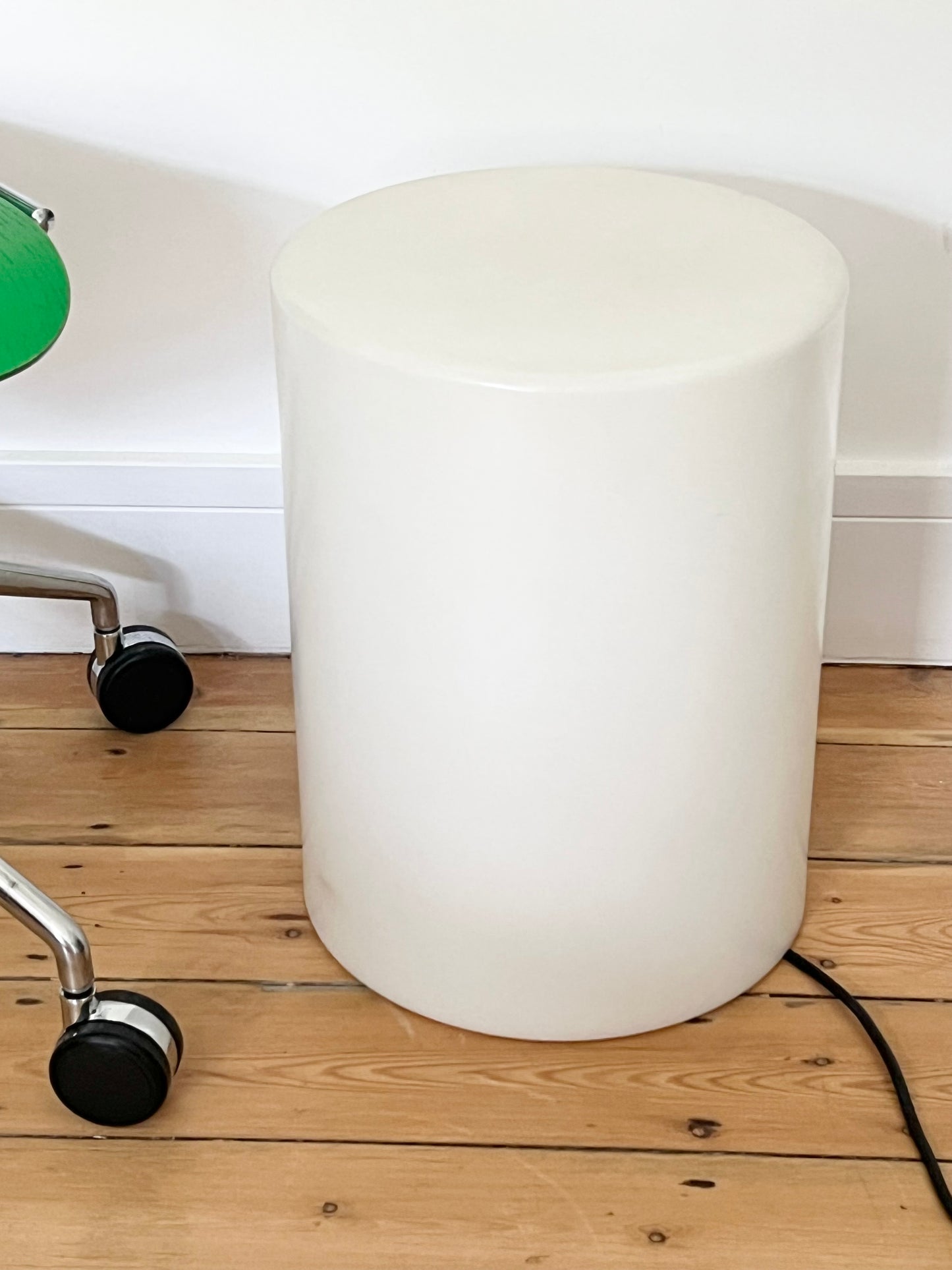 Mid Century Drum Cylinder Side Table Floor Lamp