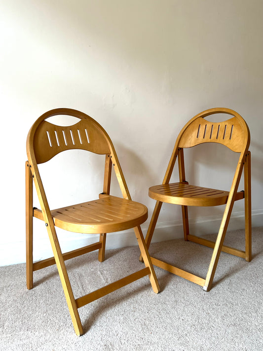Mid Century Pair of Folding Chairs by OTK