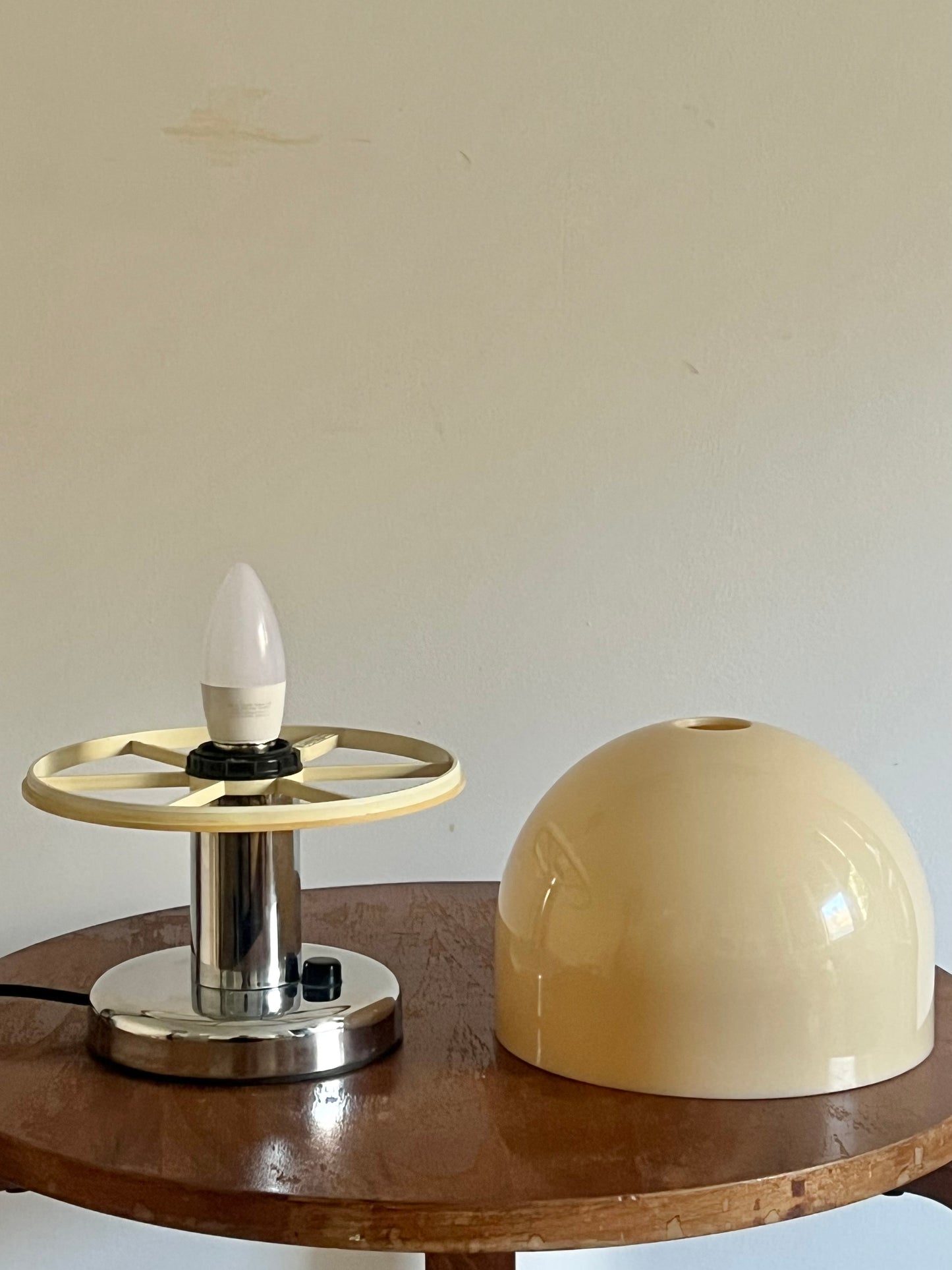 Mid Century Chrome Mushroom Lamp