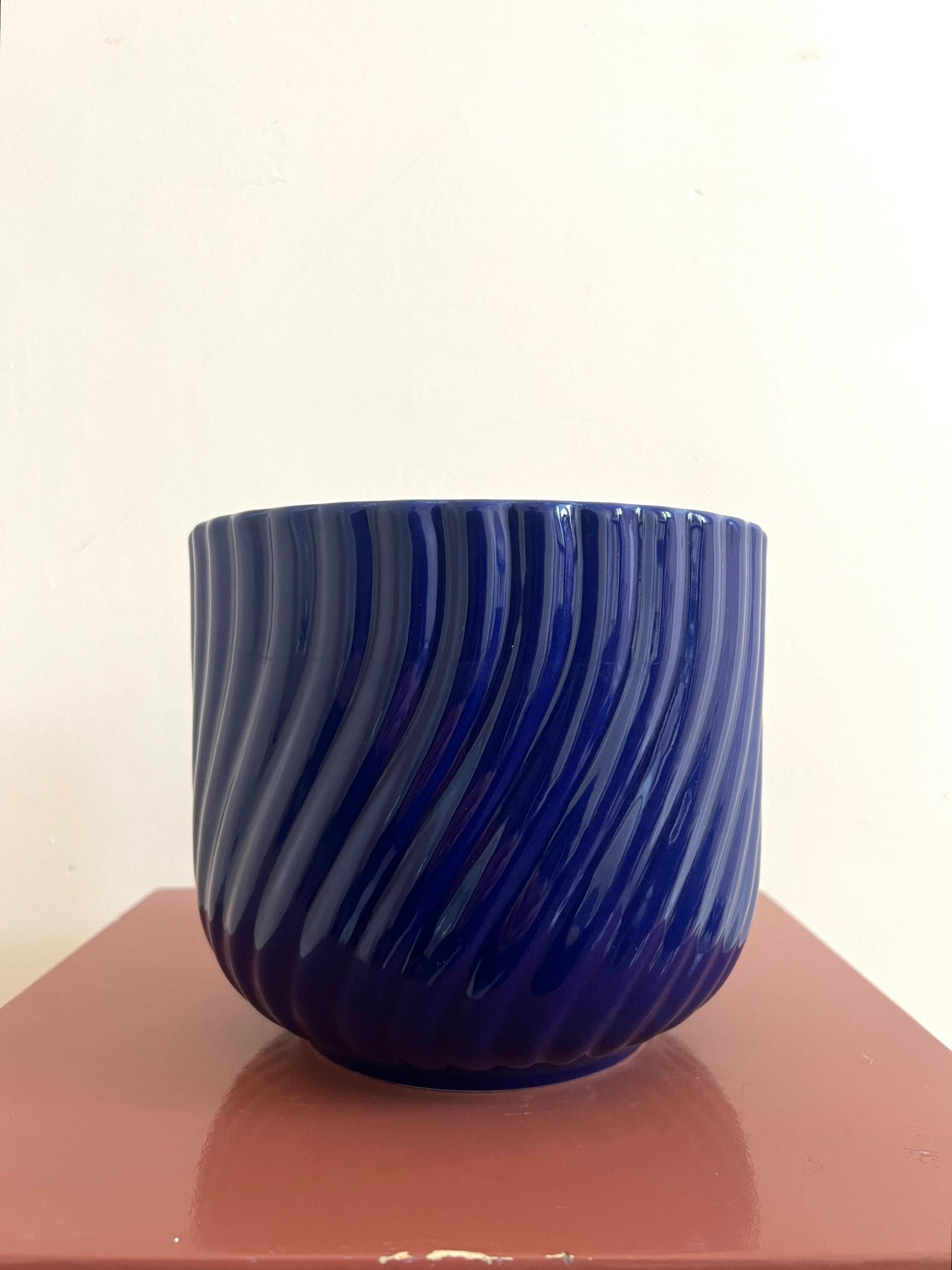 Mid Century Blue West German Style Plant Pot
