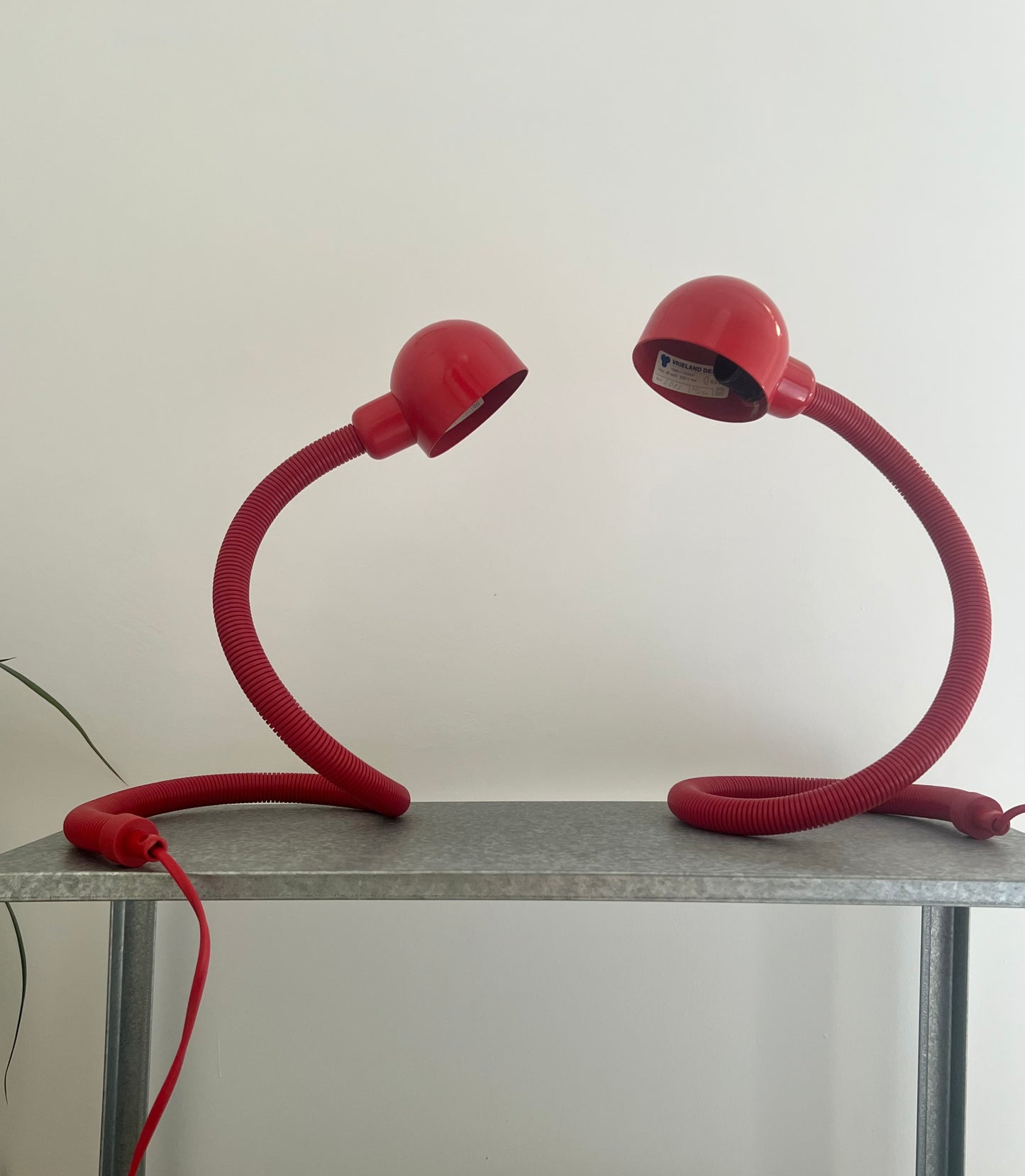 Mid Century Pair of Snake Table Lamps
