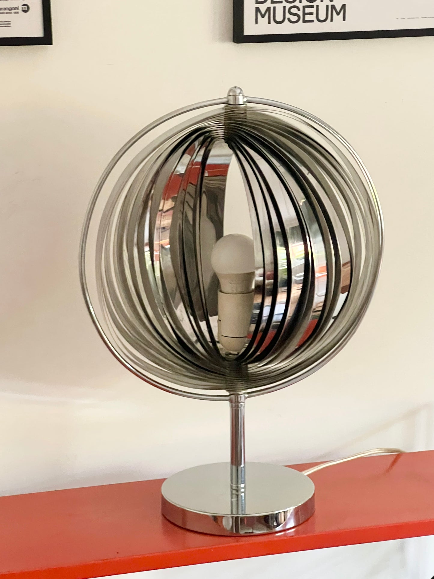 Mid Century Chrome Moon lamp By Kare Design