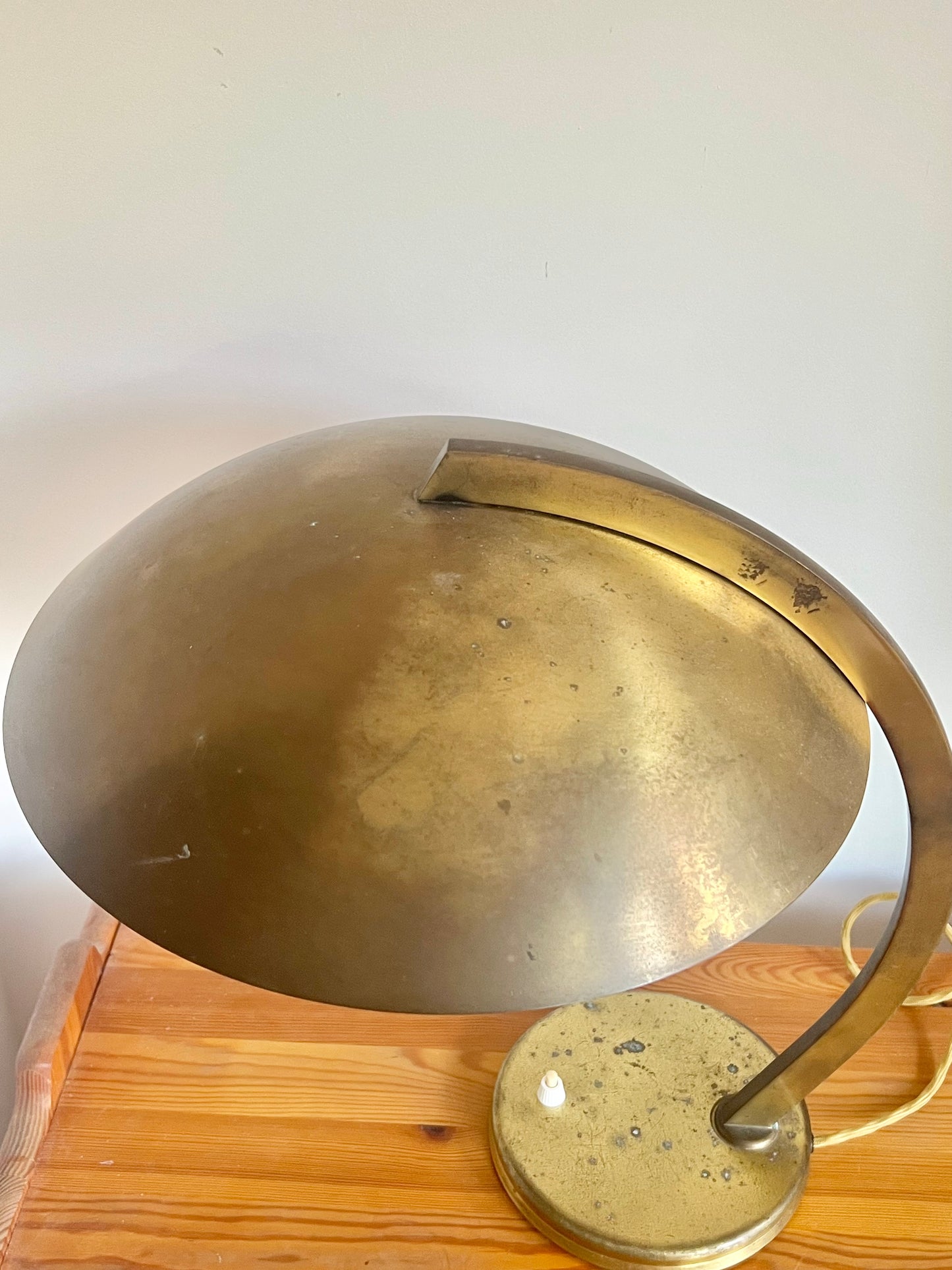 Vintage Art Deco Bauhaus Hillebrand Brass Table Lamp